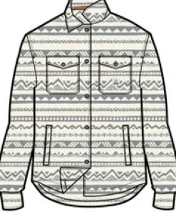 Fleece|Shirts|Passenger East Recycled Polar Fleece Long Sleeve Shirt - Mountain Geo Vintage White MountainGeoVintageWhite