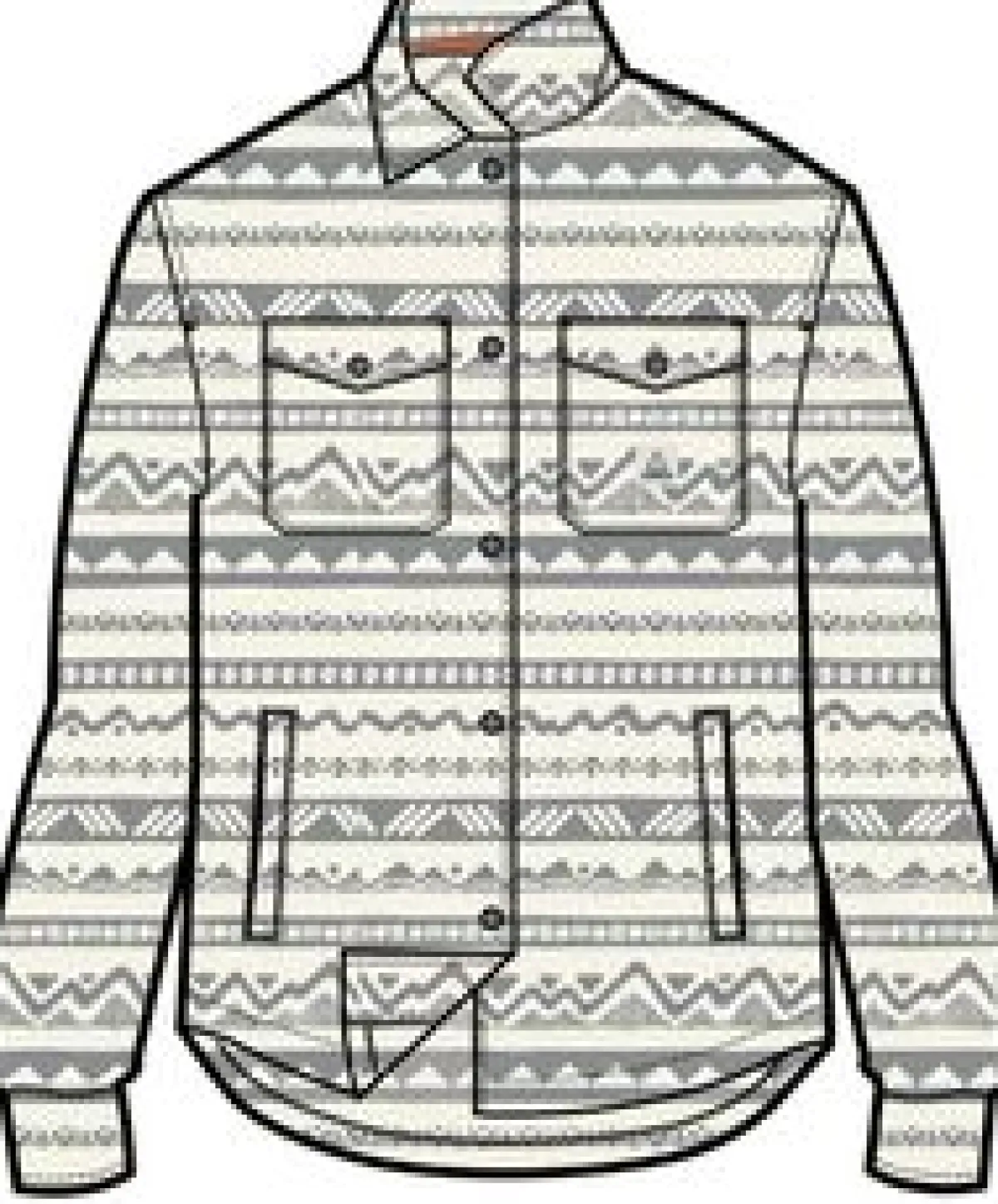 Fleece|Shirts|Passenger East Recycled Polar Fleece Long Sleeve Shirt - Mountain Geo Vintage White MountainGeoVintageWhite