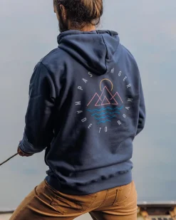 Hoodies & Sweatshirts|Hoodies|Passenger Escapism Recycled Cotton Hoodie - Dark Denim DarkDenim