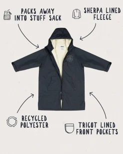 Changing Robes & Ponchos|Surf Accessories|Passenger Escapism Recycled Sherpa Lined Changing Robe - Black