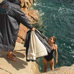 Changing Robes & Ponchos|Surf Accessories|Passenger Escapism Recycled Sherpa Lined Changing Robe - Black