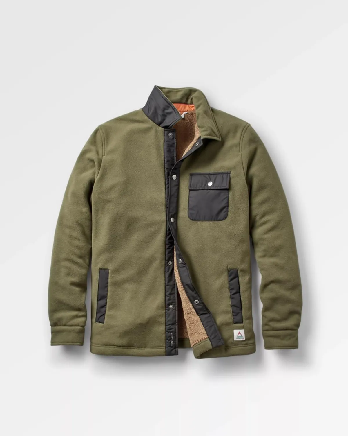 Fleece|Shirts|Passenger Firelight Sherpa Lined Shirt Jacket - Khaki Green KhakiGreen