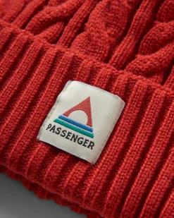 Beanies|Passenger Fireside Recycled Cable Knit Hat - Red Ochre RedOchre