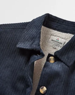 Shirts|Shirts|Passenger Flint Corduroy Shirt Jacket - Deep Navy DeepNavy