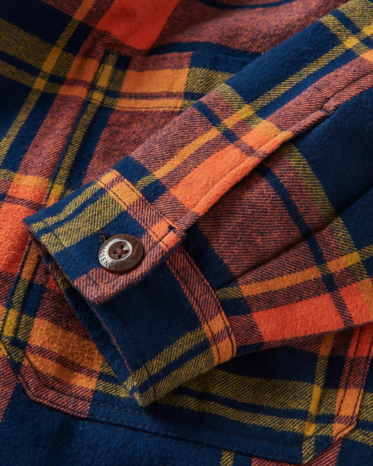 Shirts|Shirts|Passenger Flint Organic Cotton Shirt Jacket - Rich Navy/Burnt Orange RichNavy/BurntOrange