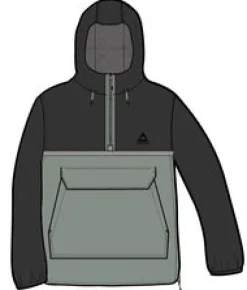 Jackets|Passenger Flow Half Zip Recycled Water Resistant Jacket - True Black/Pistachio TrueBlack/Pistachio