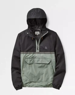 Jackets|Passenger Flow Half Zip Recycled Water Resistant Jacket - True Black/Pistachio TrueBlack/Pistachio
