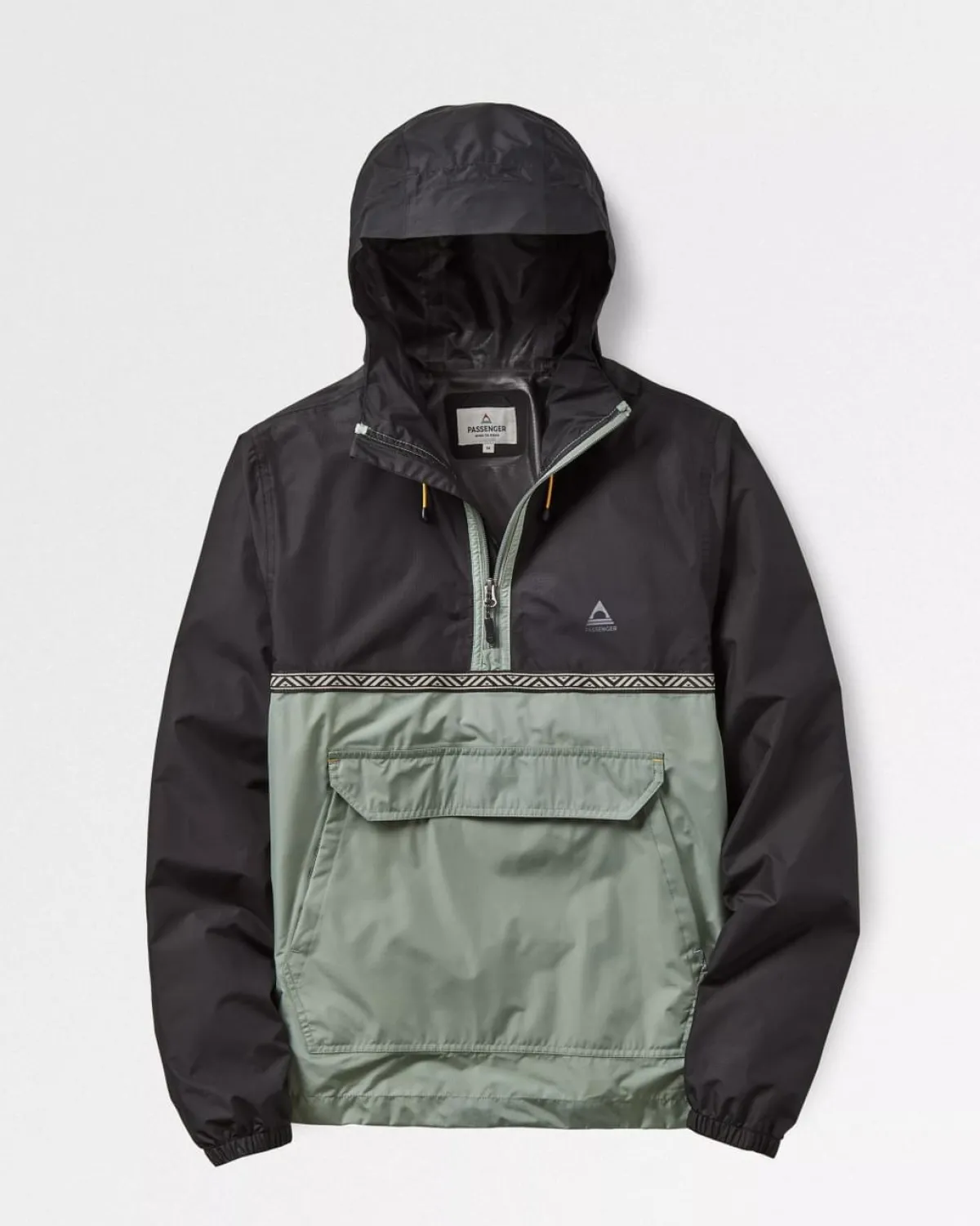 Jackets|Passenger Flow Half Zip Recycled Water Resistant Jacket - True Black/Pistachio TrueBlack/Pistachio