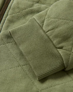Hoodies|Hoodies & Sweatshirts|Passenger Getaway Recycled Quilted Full Zip Hoodie - Khaki Green KhakiGreen