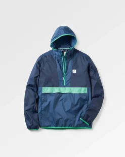 Jackets|Outdoor Active|Passenger Gusto Recycled Windshell Pullover - Rich Navy/Dark Denim RichNavy/DarkDenim