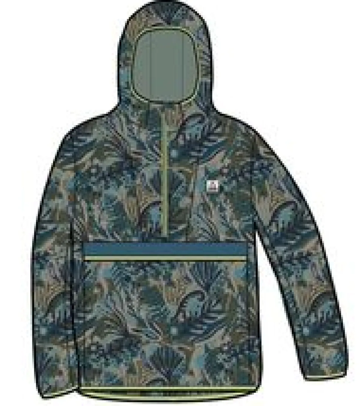 Outdoor Active|Jackets|Passenger Gusto Recycled Windshell Pullover - Abstract Seaweed Pistachio AbstractSeaweedPistachio
