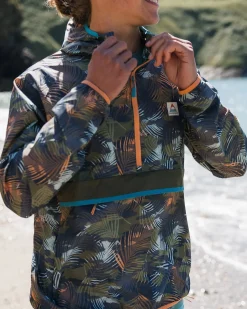 Tops|Outdoor Active|Passenger Gusto Recycled Windshell Pullover - Palm Camo Apricot PalmCamoApricot