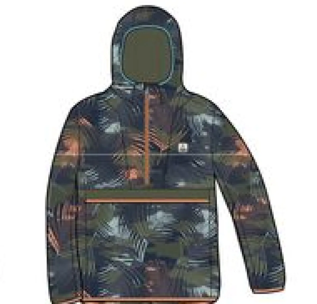 Tops|Outdoor Active|Passenger Gusto Recycled Windshell Pullover - Palm Camo Apricot PalmCamoApricot