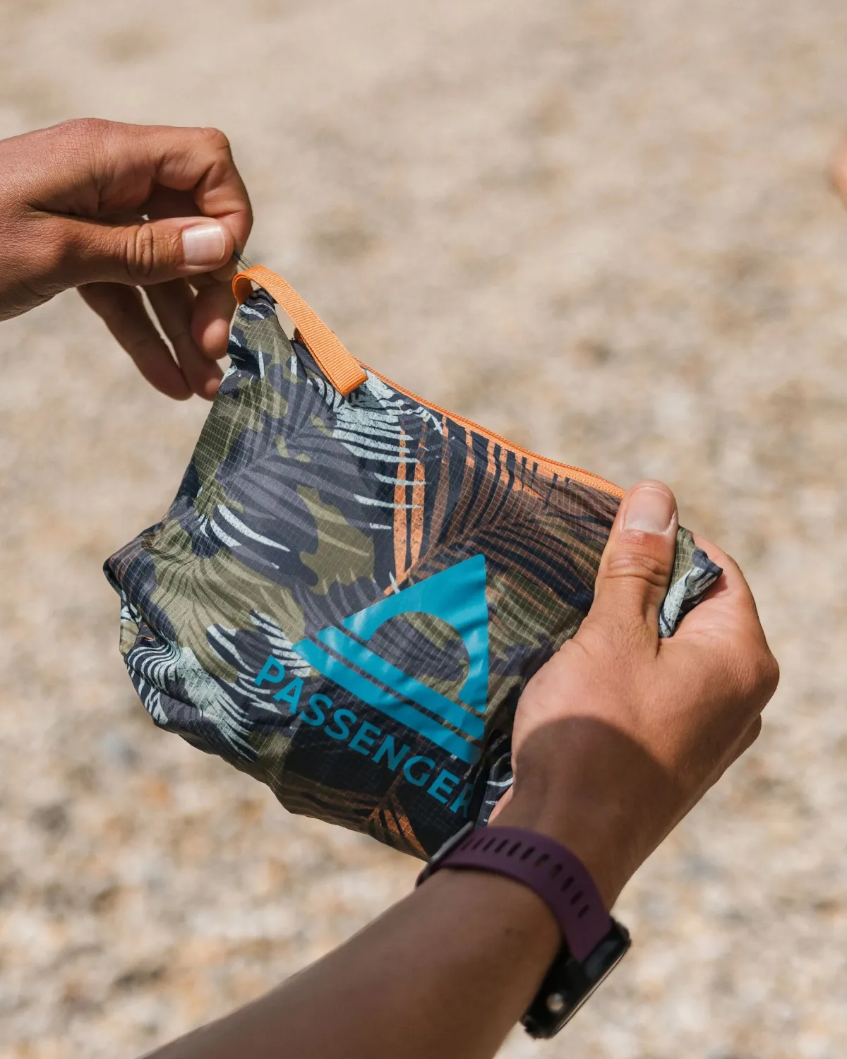 Tops|Outdoor Active|Passenger Gusto Recycled Windshell Pullover - Palm Camo Apricot PalmCamoApricot