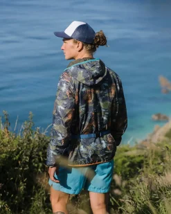 Tops|Outdoor Active|Passenger Gusto Recycled Windshell Pullover - Palm Camo Apricot PalmCamoApricot