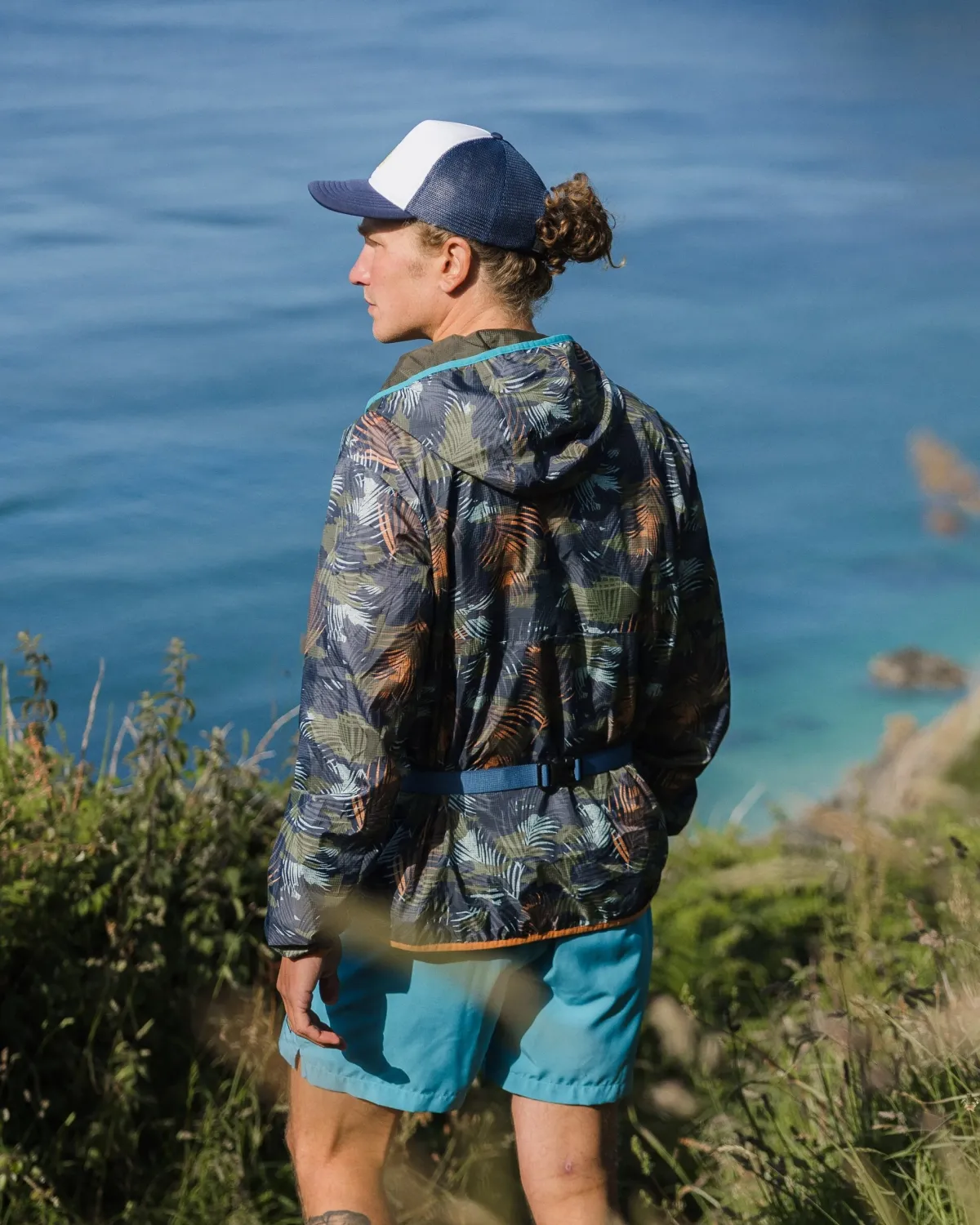 Tops|Outdoor Active|Passenger Gusto Recycled Windshell Pullover - Palm Camo Apricot PalmCamoApricot