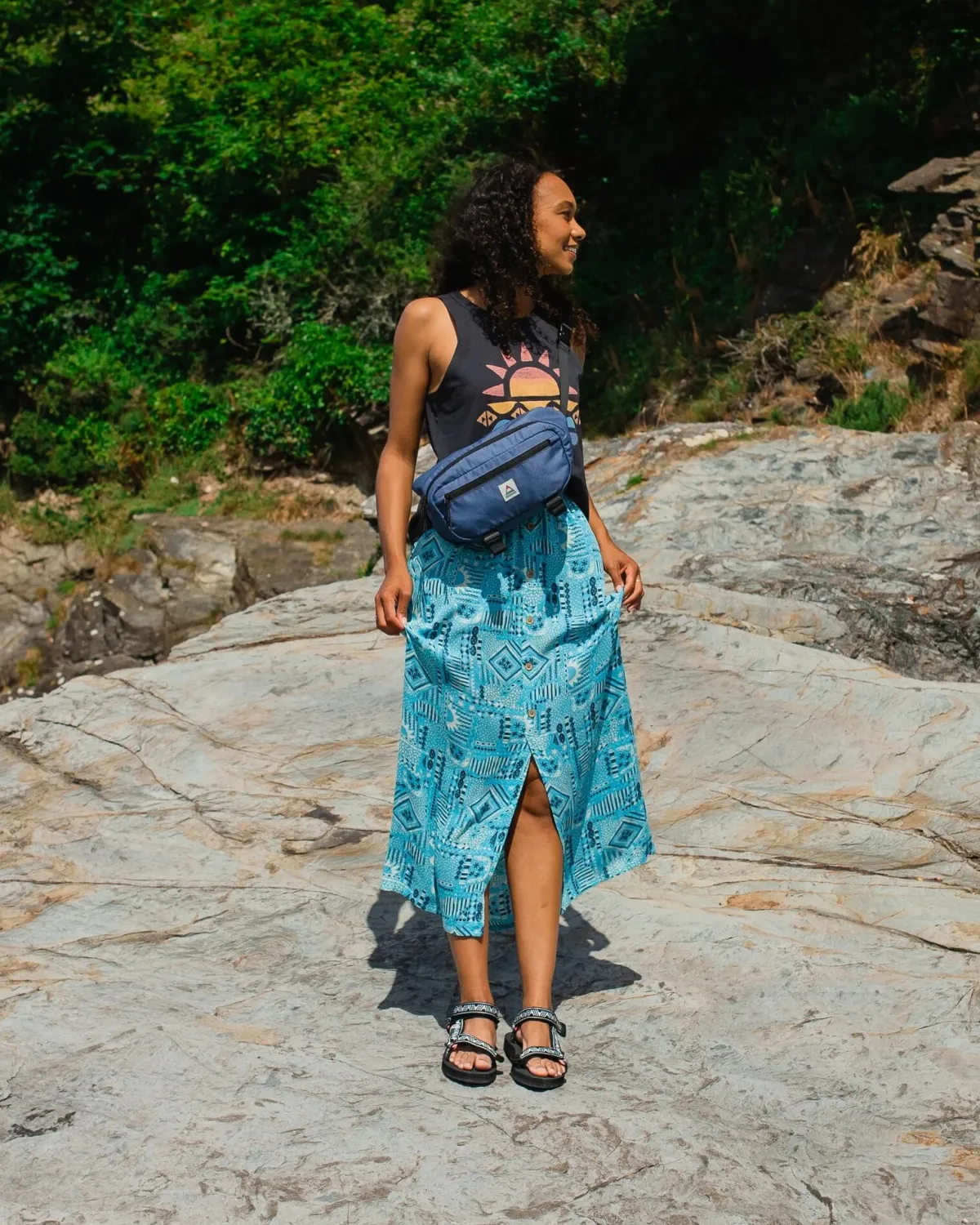 Dresses & Skirts|Passenger Hannah Skirt - Vintage Patchwork Blue Pool VintagePatchworkBluePool
