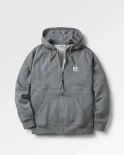 Hoodies & Sweatshirts|Passenger Heritage Full Zip Recycled Cotton Hoodie - Dark Gray Marl DarkGrayMarl