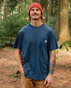 T-Shirts & Tank Tops|T-Shirts & Tank Tops|Passenger Heritage Recycled Relaxed Fit T-Shirt - Dark Denim DarkDenim