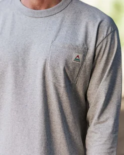 T-Shirts & Tank Tops|T-Shirts & Tank Tops|Passenger Heritage Recycled Relaxed Fit Long Sleeve T-Shirt - Grey Marl GreyMarl