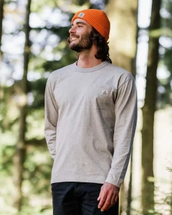 T-Shirts & Tank Tops|T-Shirts & Tank Tops|Passenger Heritage Recycled Relaxed Fit Long Sleeve T-Shirt - Grey Marl GreyMarl