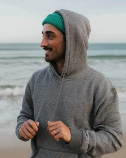 Hoodies|Passenger Heritage Textured Relaxed Fit Hoodie - Charcoal