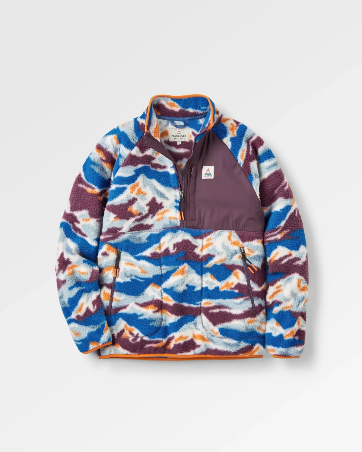 Fleece|Fleece|Passenger Home Half Zip Recycled Sherpa Fleece - Mount Scenic Azure Blue MountScenicAzureBlue