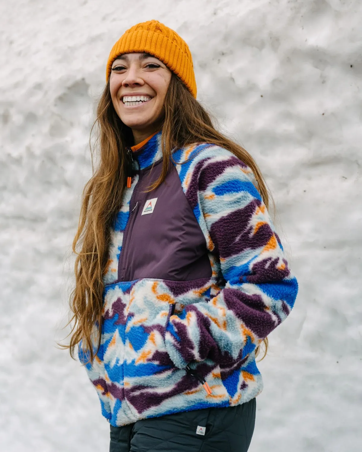 Fleece|Fleece|Passenger Home Half Zip Recycled Sherpa Fleece - Mount Scenic Azure Blue MountScenicAzureBlue