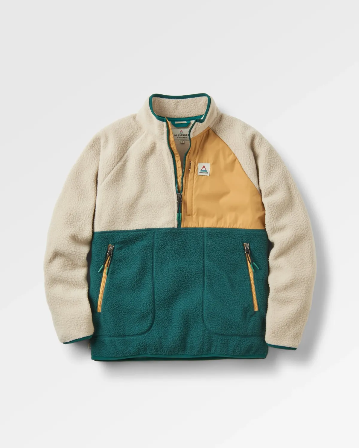 Fleece|Fleece|Passenger Home Recycled Sherpa Fleece - Rain Forest/ Oatmeal RainForest/Oatmeal