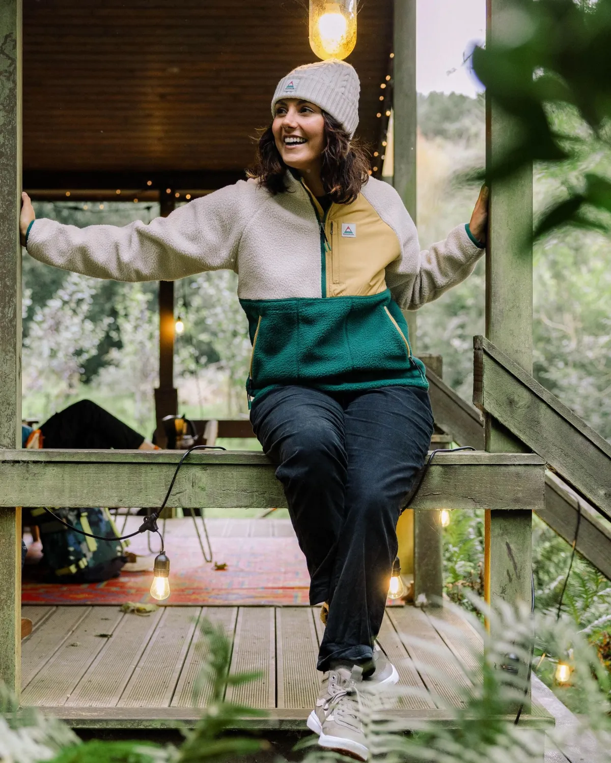 Fleece|Fleece|Passenger Home Recycled Sherpa Fleece - Rain Forest/ Oatmeal RainForest/Oatmeal