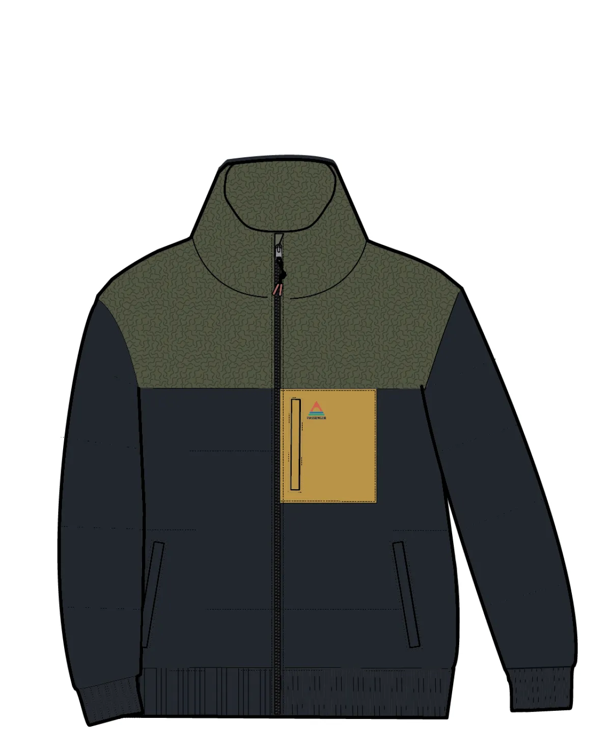 Insulated|Passenger Journey Recycled Insulated Jacket - Black/Khaki Green Black/KhakiGreen