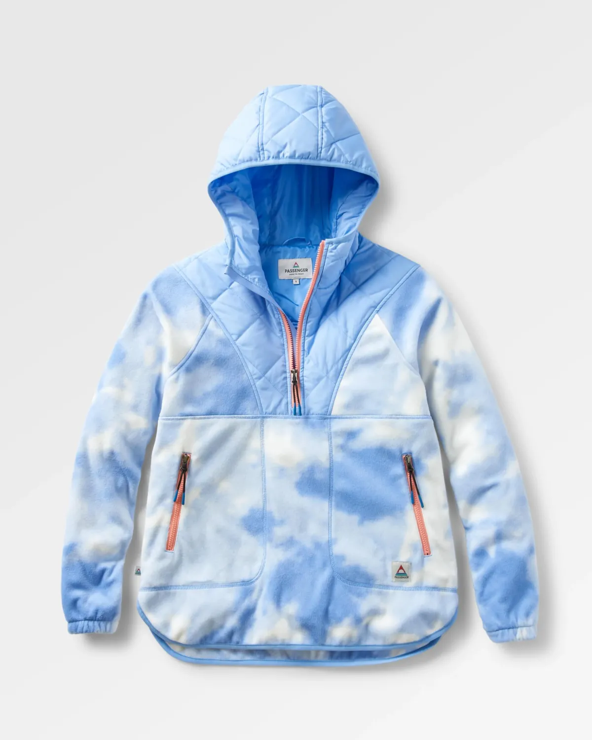 Fleece|Fleece|Passenger Juana Recycled Polar Hooded Fleece - Tie Dye Cornflower TieDyeCornflower