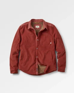 Shirts|Overshirts|Passenger Kodiak 2.0 Sherpa Lined Cord Shirt Jacket - Red Ochre RedOchre