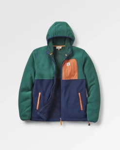 Fleece|Passenger Loch Hooded Recycled Polar Fleece - Rain Forest/Rich Navy RainForest/RichNavy