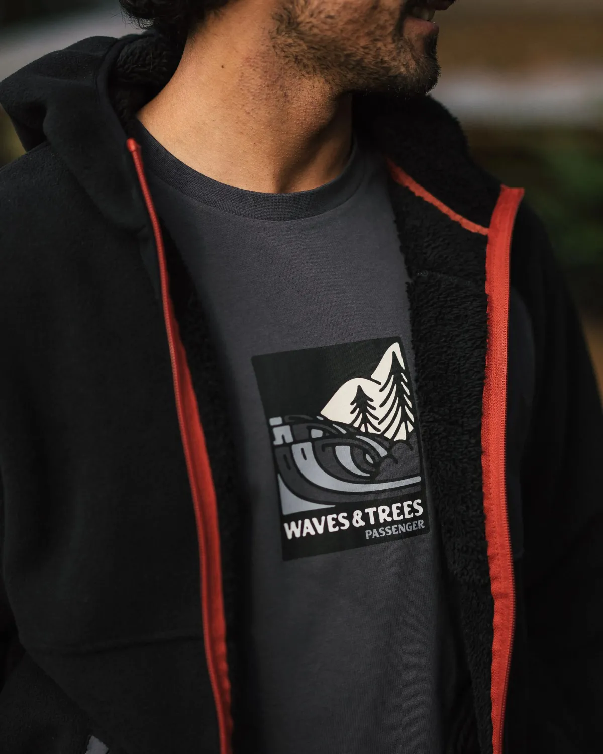 Fleece|Passenger Loch Hooded Recycled Polar Fleece - Black