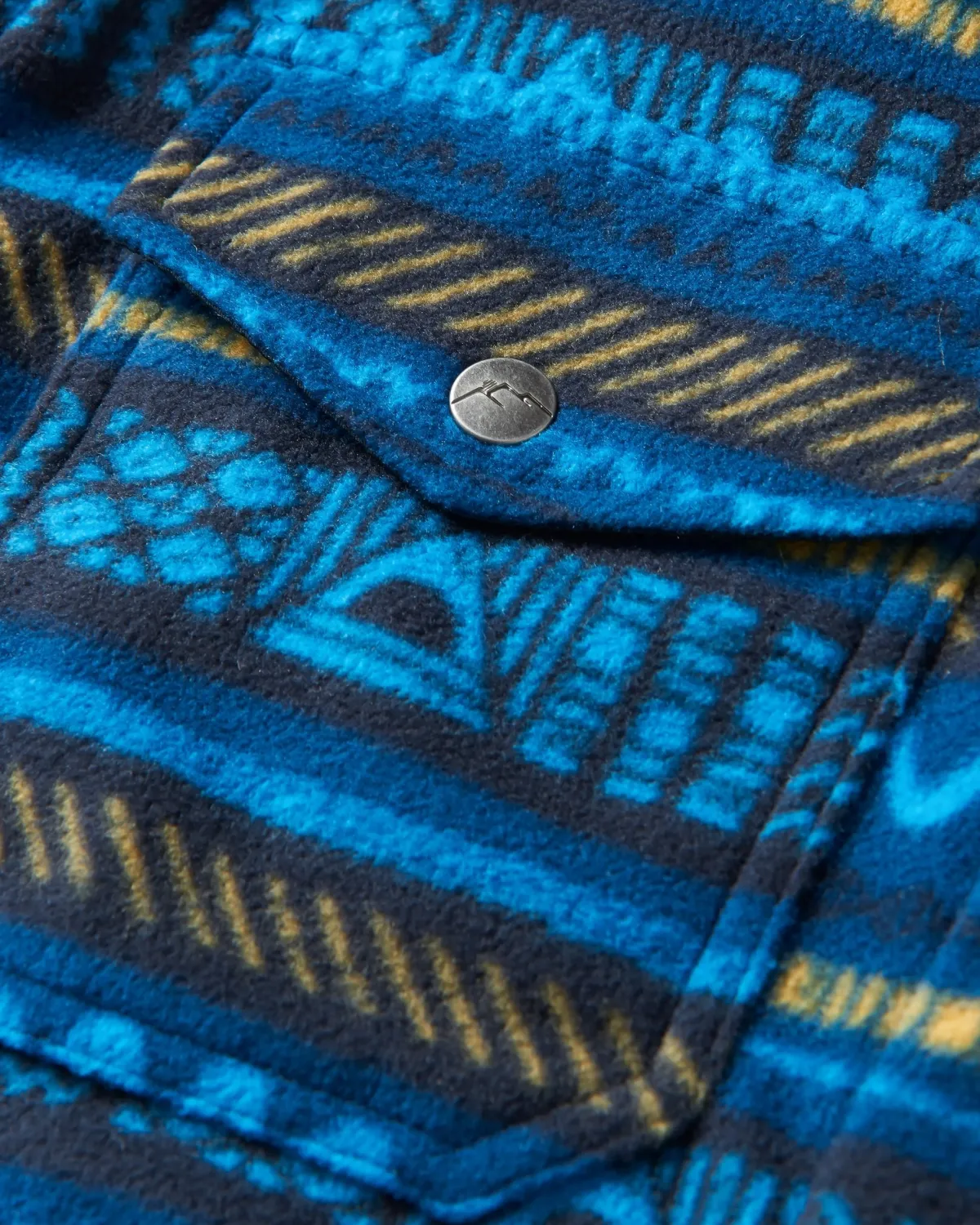 Shirts|Shirts|Passenger Maple Polar Recycled Fleece Shirt - Patchwork Stripe Tidal Blue PatchworkStripeTidalBlue