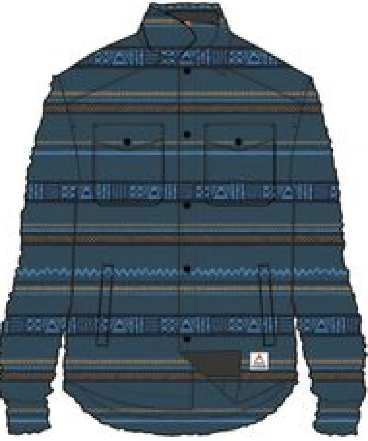 Shirts|Shirts|Passenger Maple Polar Recycled Fleece Shirt - Patchwork Stripe Tidal Blue PatchworkStripeTidalBlue
