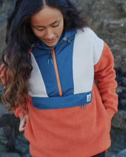 Fleece|Fleece|Passenger Maren Half Zip Recycled Sherpa Fleece - Burnt Orange BurntOrange