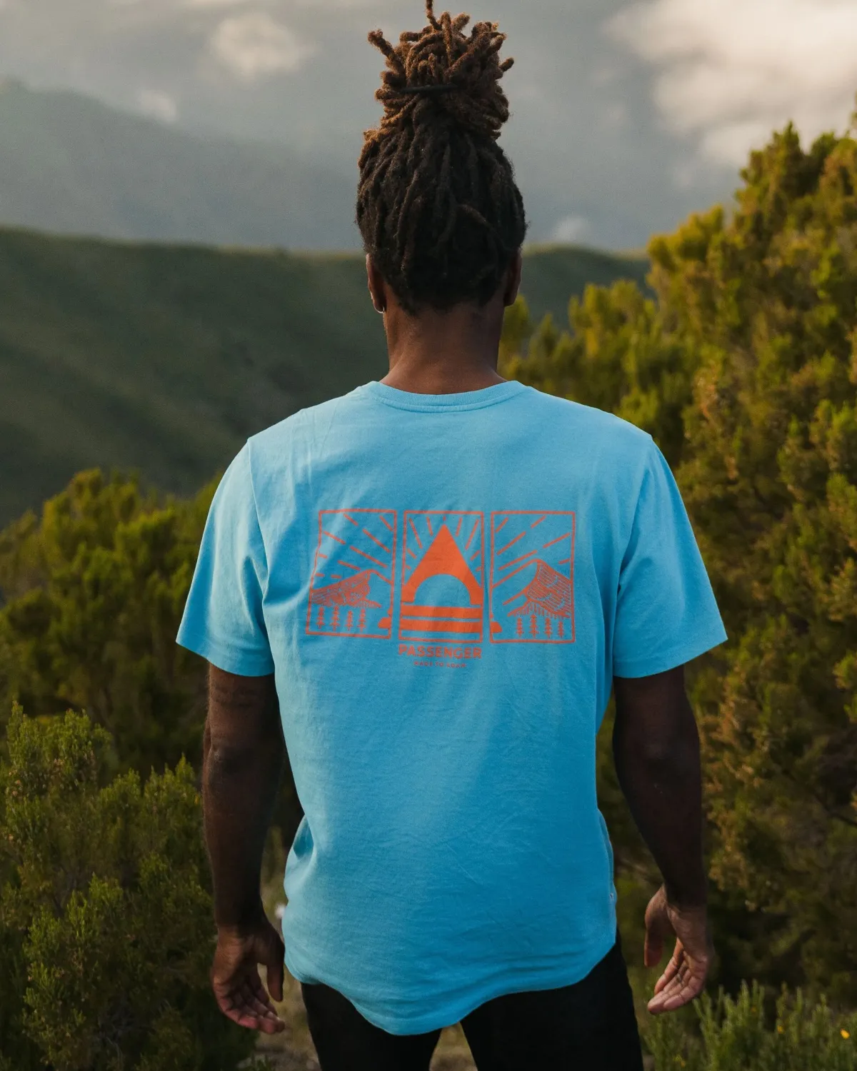T-Shirts & Tank Tops|T-Shirts & Tank Tops|Passenger Maverick Recycled Cotton T-Shirt - Blue Pool BluePool