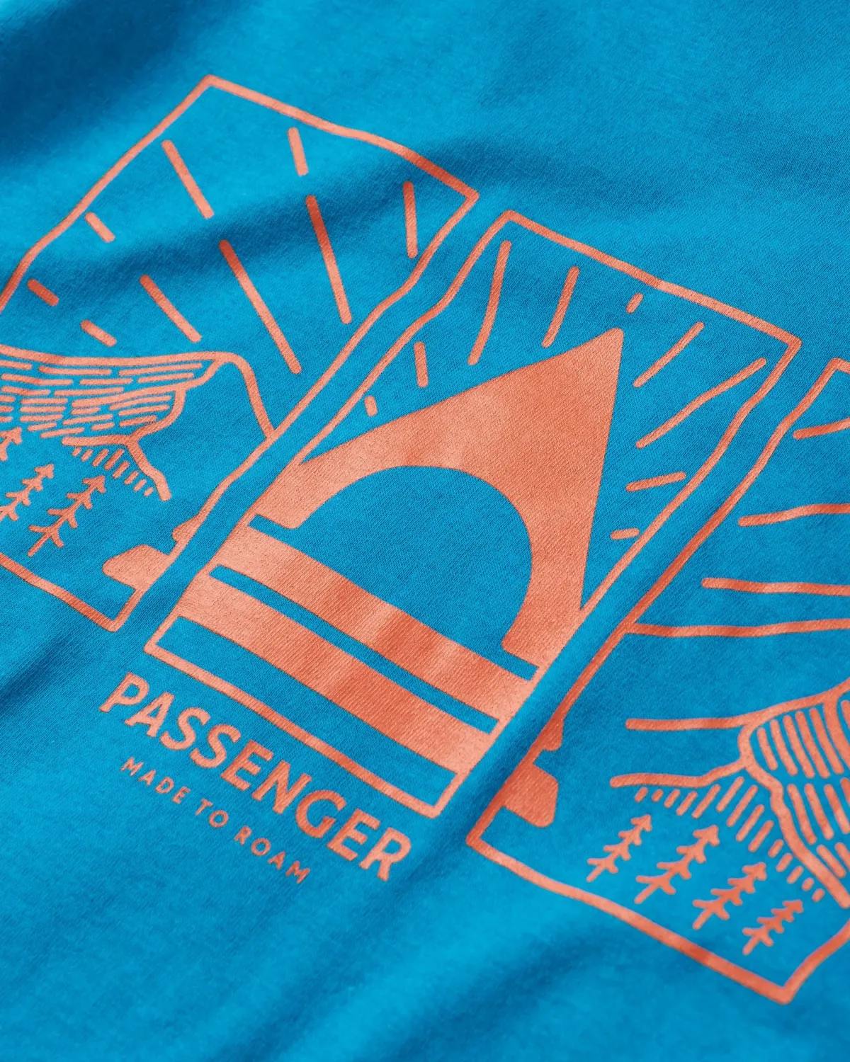 T-Shirts & Tank Tops|T-Shirts & Tank Tops|Passenger Maverick Recycled Cotton T-Shirt - Blue Pool BluePool