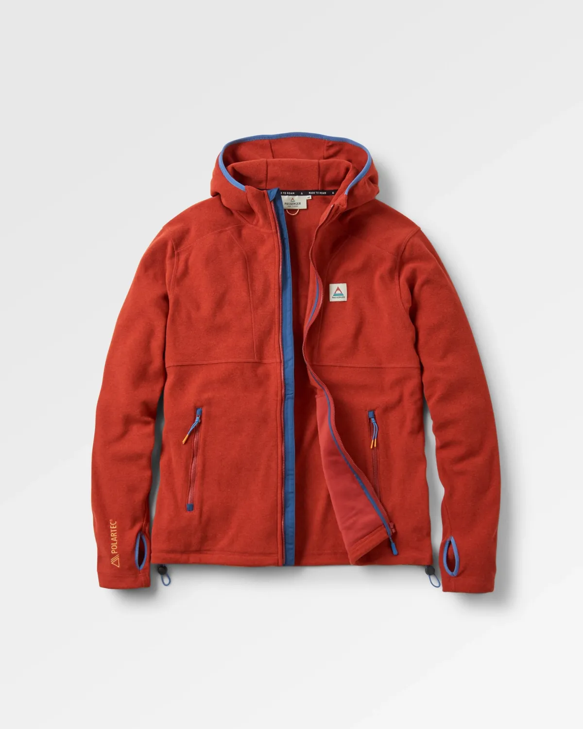 Hoodies|Tops|Passenger Men's Pinegrove Recycled Polartec Fleece Hoodie - Red Ochre RedOchre