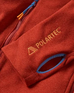 Hoodies|Tops|Passenger Men's Pinegrove Recycled Polartec Fleece Hoodie - Red Ochre RedOchre