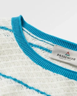 Knitwear|Sweaters|Passenger Migrate Organic Knitted Sweater - Blue Pool Stripe BluePoolStripe