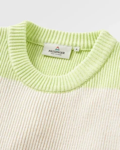 Knitwear|Passenger Moments Oversized Organic Knitted Sweater - Lime Multi Stripe LimeMultiStripe