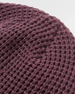 Beanies|Beanies|Passenger Moss Recycled Double Layer Waffle Beanie - Deep Plum DeepPlum