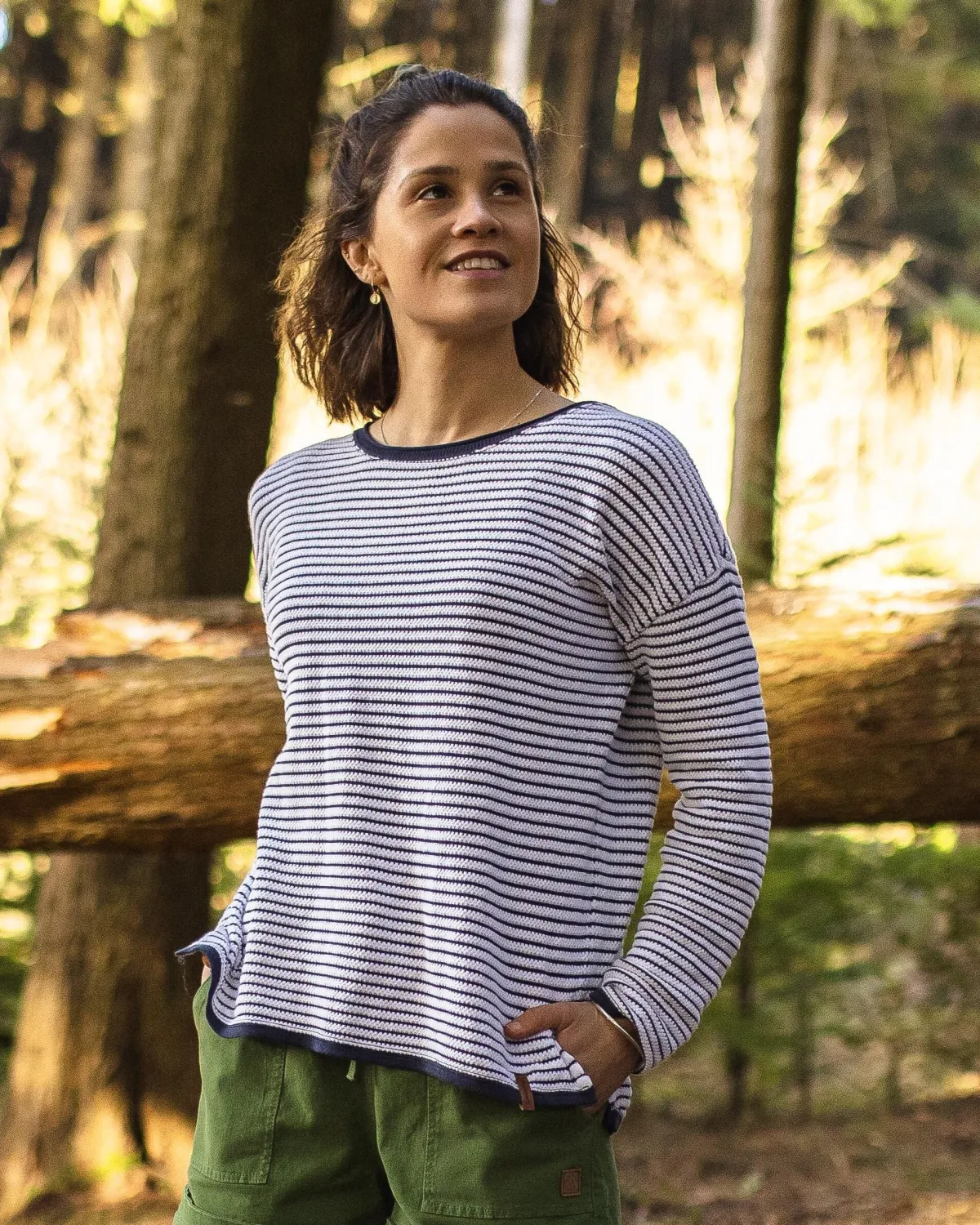 Knitwear|Sweaters|Passenger Muir Organic Knitted Sweater - Off White Stripe OffWhiteStripe