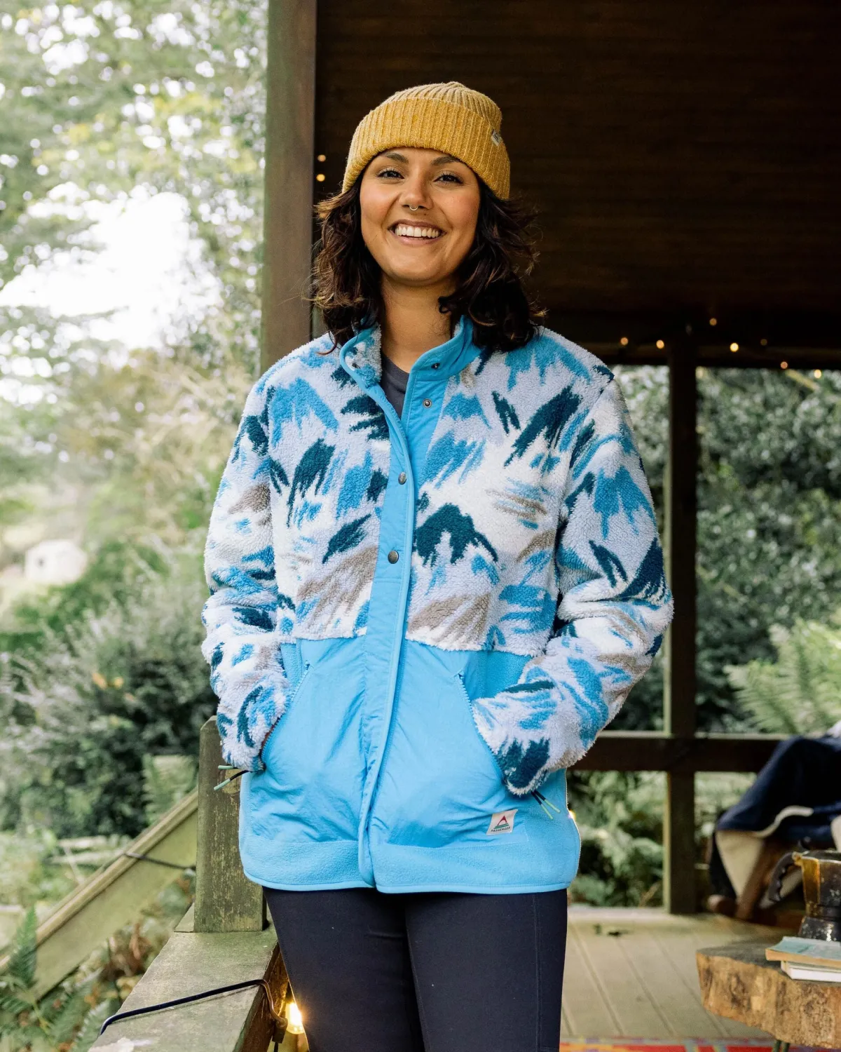 Fleece|Fleece|Passenger Navegado Recycled Soft-Touch Sherpa Fleece - Abstract Mountain Blue Fog AbstractMountainBlueFog