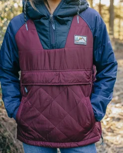 Insulated|Jackets|Passenger Ocean Recycled Insulated Half Zip Jacket - Windsor Wine WindsorWine