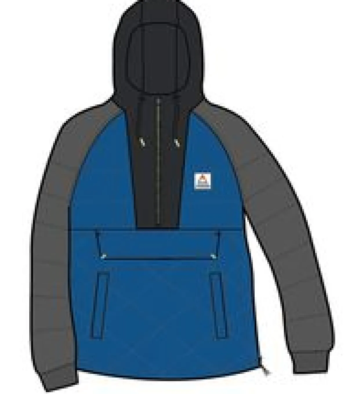 Jackets|Insulated|Passenger Oceanic Recycled Insulated Half Zip Jacket - Azure Blue/Charcoal AzureBlue/Charcoal