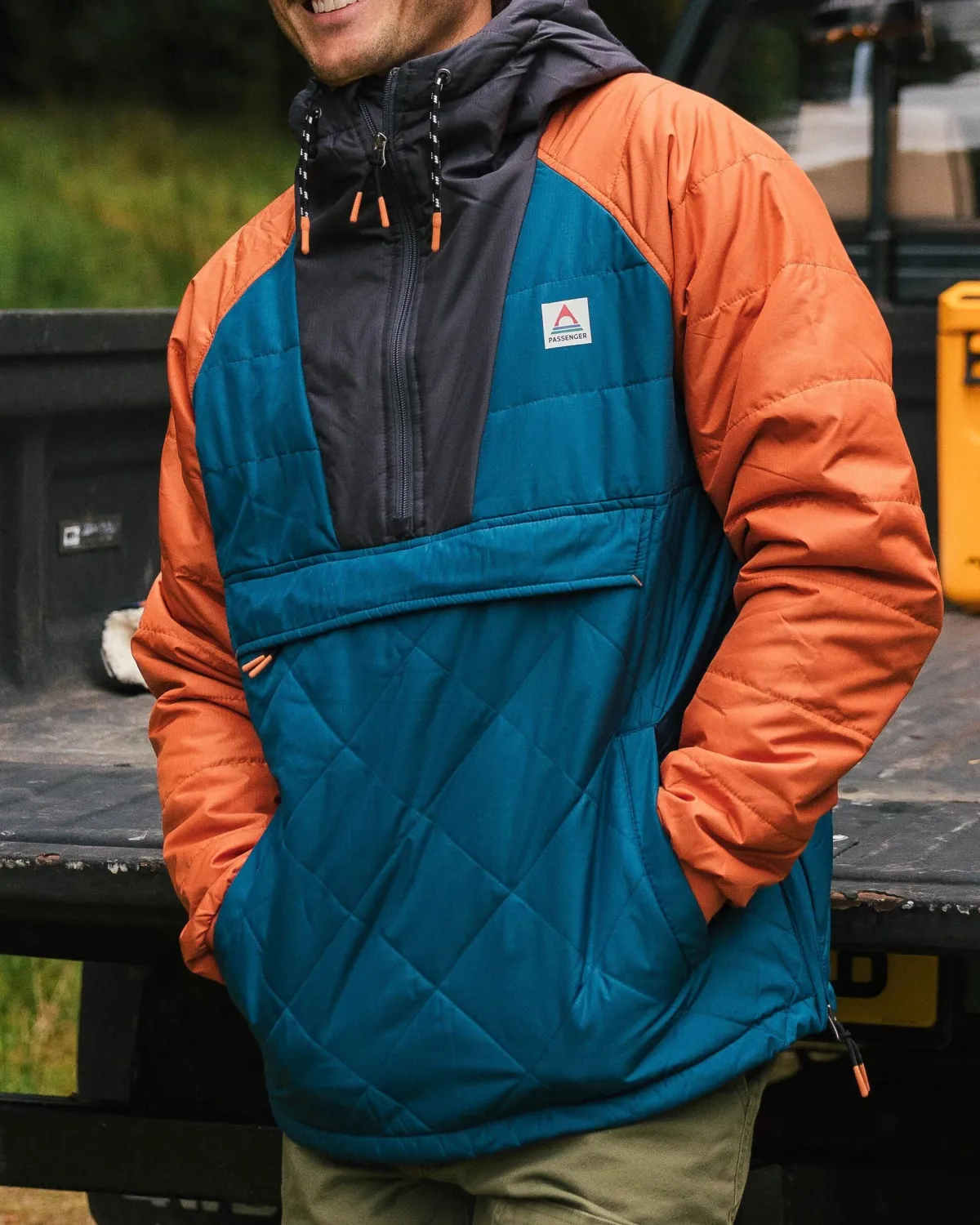 Jackets|Insulated|Passenger Oceanic Recycled Insulated Half Zip Jacket - Tidal Blue/Burnt Orange TidalBlue/BurntOrange
